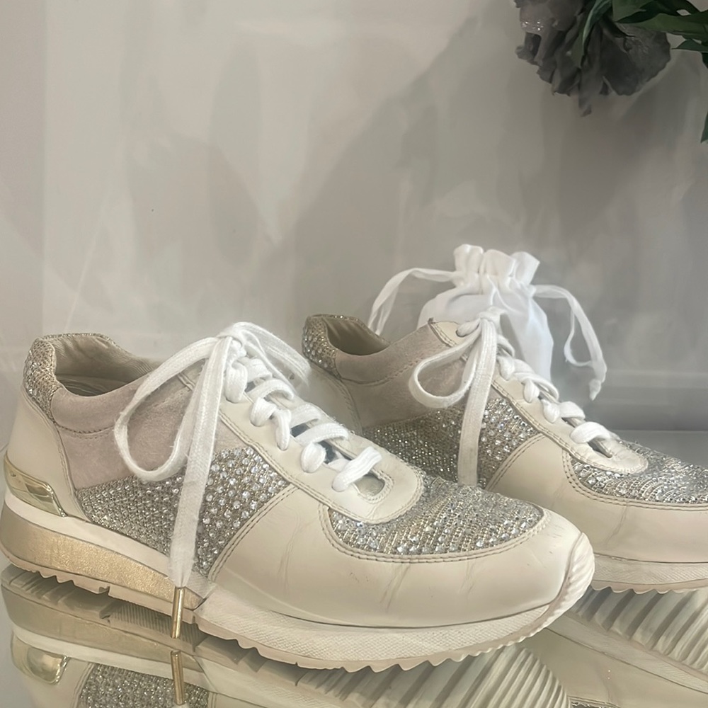 Michael Kors Sparkly Nude/White Tennis Shoes✨